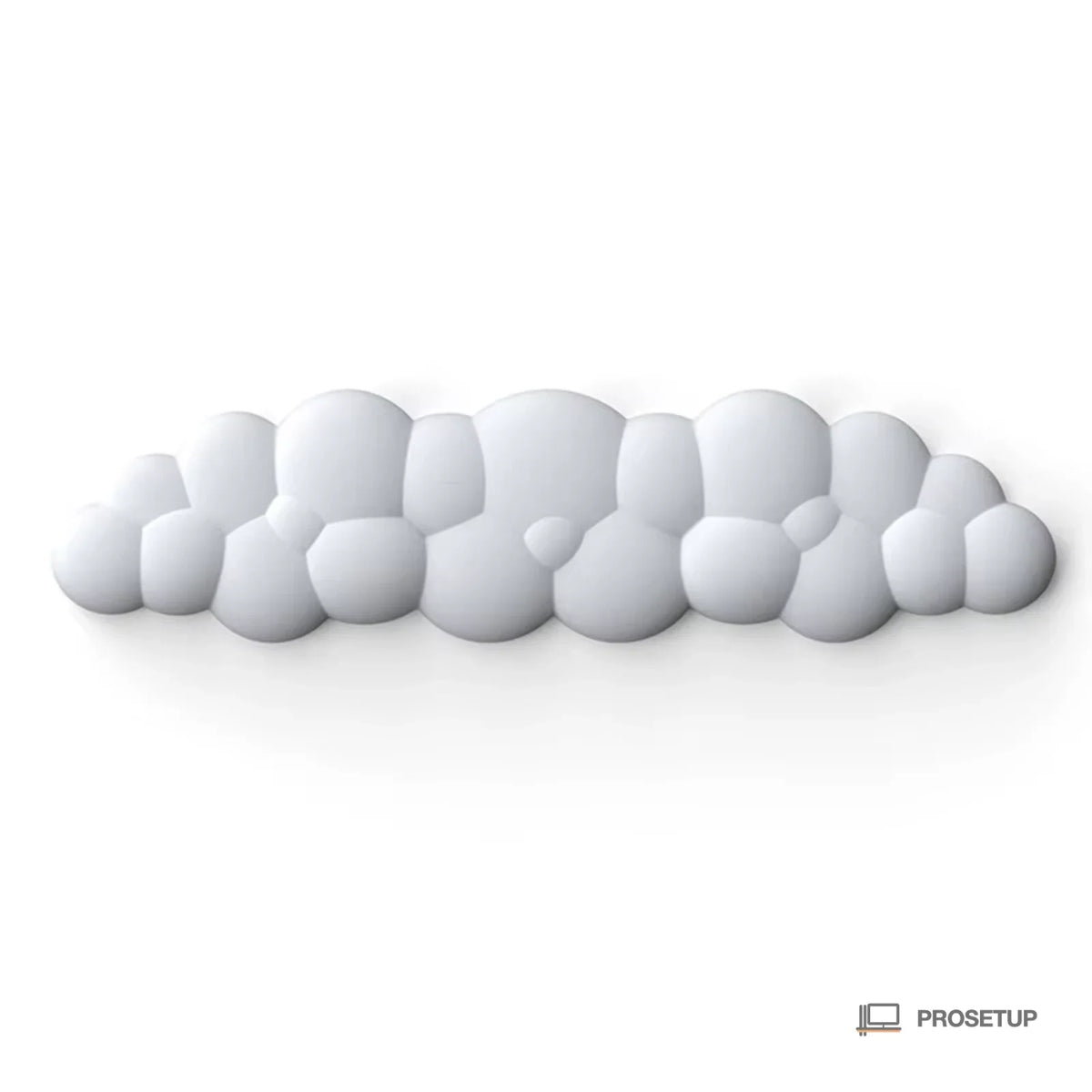 Repose-poignet nuage en mousse mémoire de forme posé devant un clavier de bureau