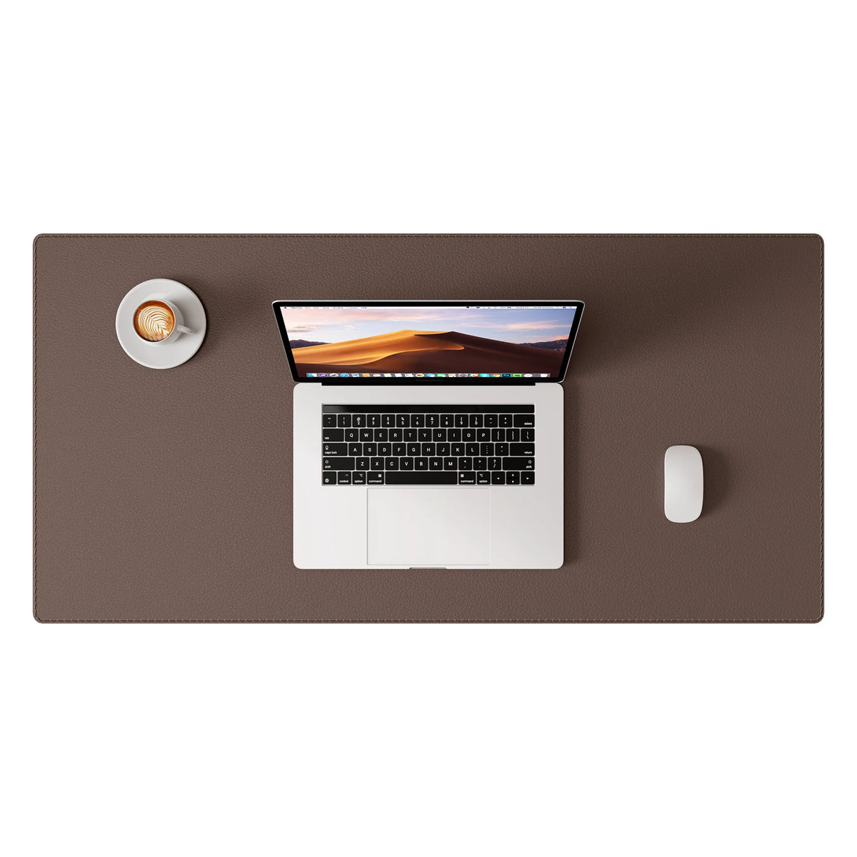 Tapis de bureau cuir XL coloris noir pour setup minimaliste professionnel