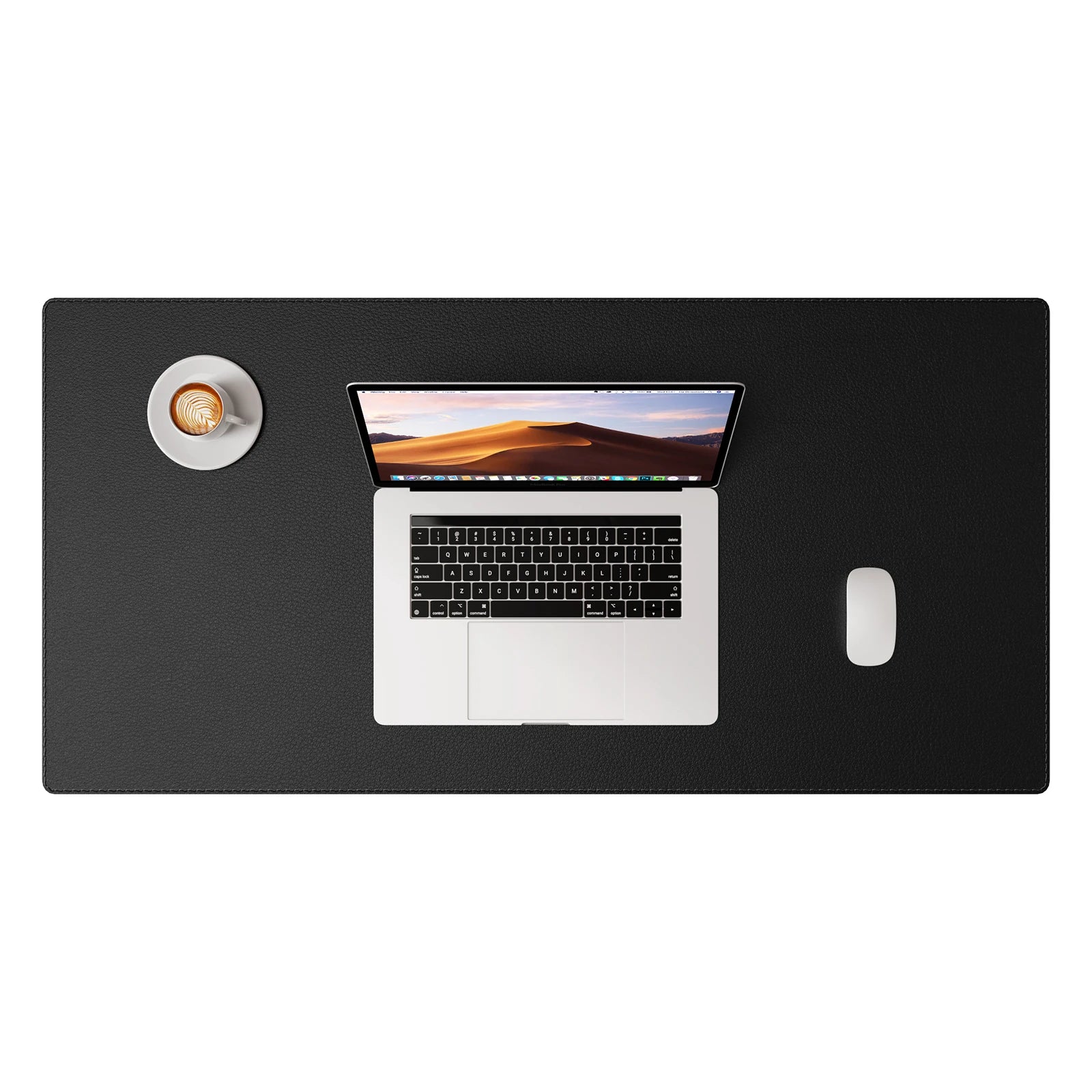 Tapis de bureau cuir XXL coloris rose poudré pour setup tendance