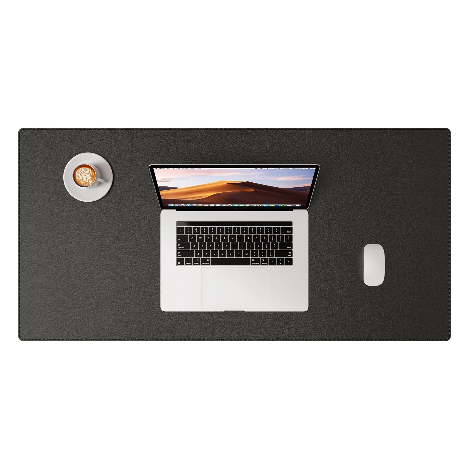Tapis de bureau cuir 70×35 cm — Format compact pour setup pro
