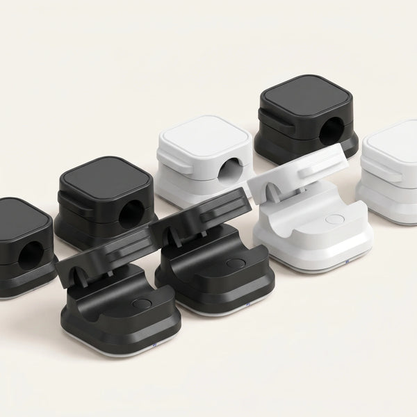Clips câbles magnétiques adhésifs ProSetup de couleur noire, packshot sur fond clair