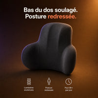 Coussin lombaire ergonomique : bas du dos soulagé et posture redressée sur 8h+