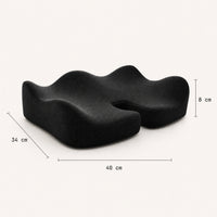 Dimensions coussin de siège 3D ergonomique : 40 × 34 × 8 cm, mémoire de forme
