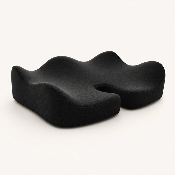 Coussin de siège 3D ergonomique ProSetup mousse mémoire de forme, noir lavable