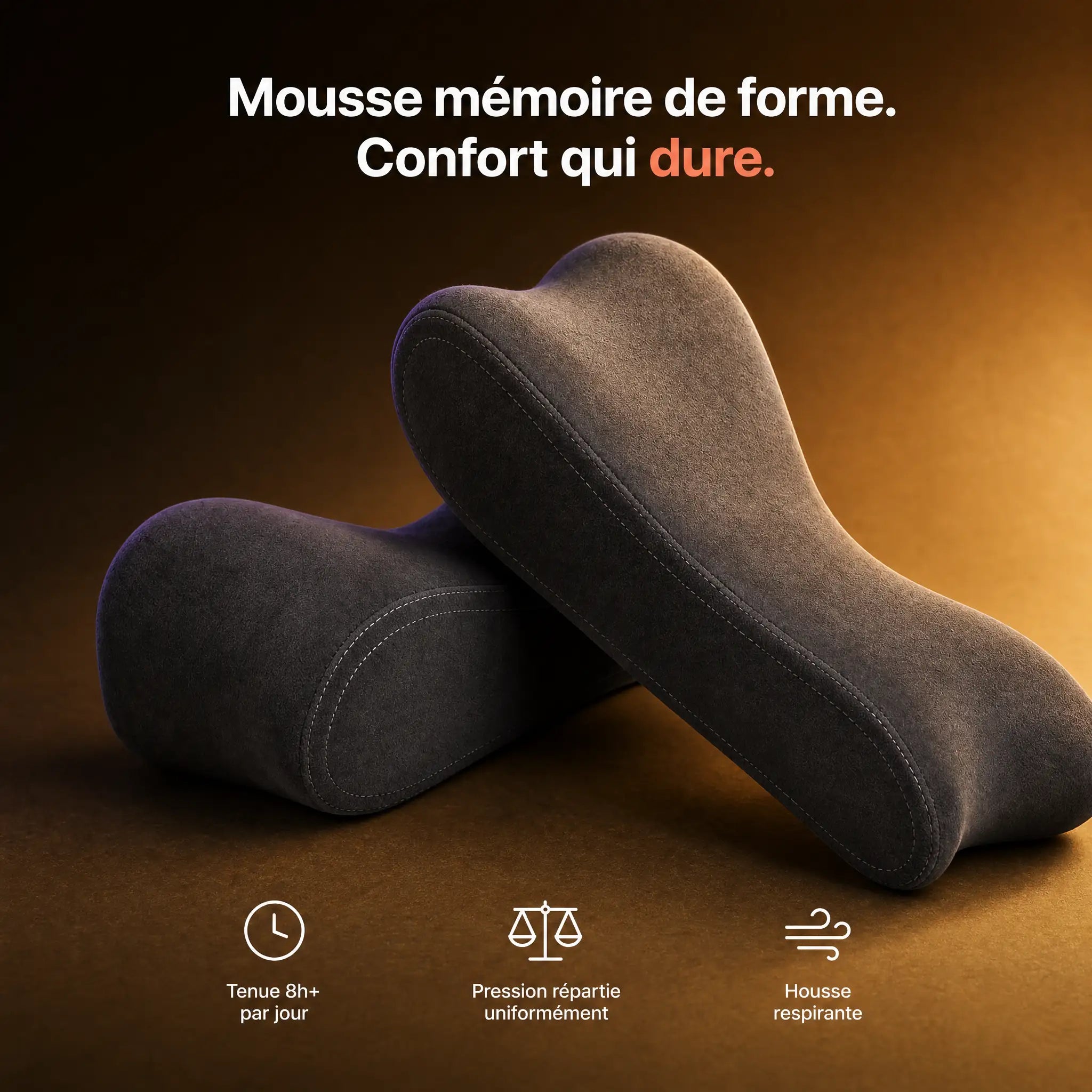Coussins d'accoudoir ergonomiques en mousse mémoire de forme, confort longue durée 8h+