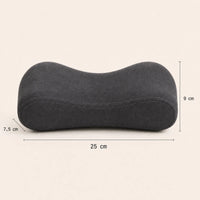 Dimensions coussin d'accoudoir ergonomique : 25 × 7,5 × 9 cm, mémoire de forme