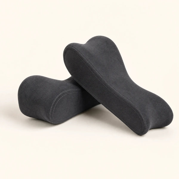 Paire de coussins d'accoudoir ergonomiques ProSetup en mousse mémoire de forme, gris classique