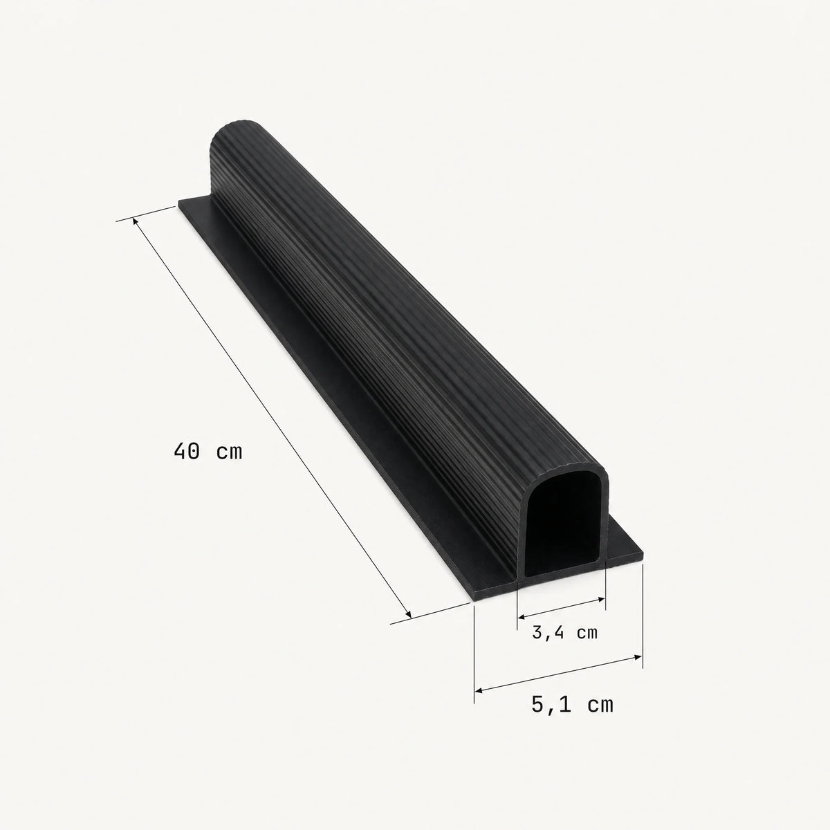 Goulotte cache-câbles adhésive ProSetup, schéma des dimensions, format à découper