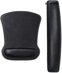 Set premium repose-poignet cuir noir : tapis souris et repose-poignet clavier
