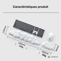 Dimensions du repose-poignet ergonomique clavier : 43x11x5 cm, 0,35 kg