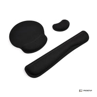 Set 3 pièces repose-poignet bureau noir : clavier, souris et tapis ProSetup