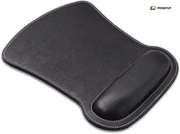 Tapis souris cuir cognac avec repose-poignet intégré ProSetup, style premium